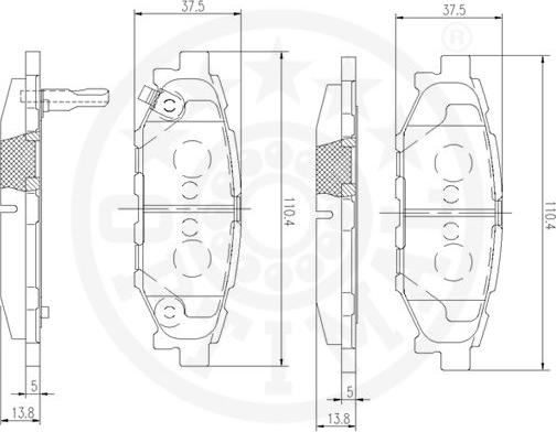 Optimal 12563 - Тормозные колодки, дисковые, комплект autospares.lv