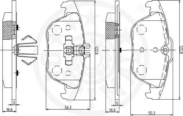 Optimal 12515 - Тормозные колодки, дисковые, комплект autospares.lv