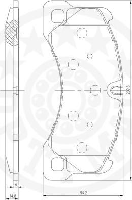 Optimal 12583 - Тормозные колодки, дисковые, комплект autospares.lv