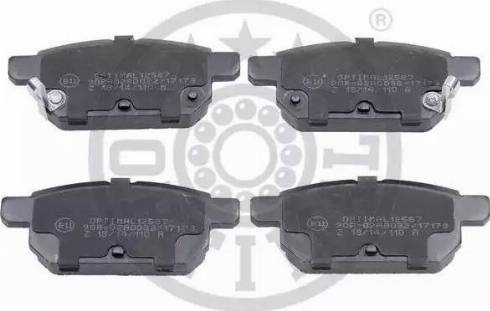 Optimal 12587 - Тормозные колодки, дисковые, комплект autospares.lv