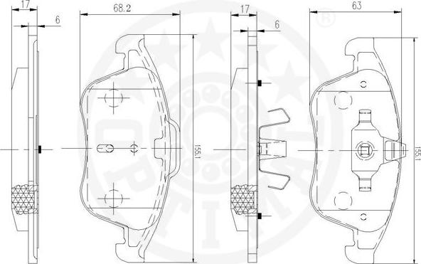 Optimal 12534 - Тормозные колодки, дисковые, комплект autospares.lv