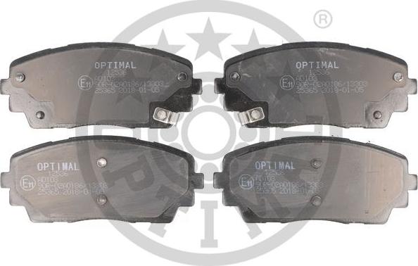 Optimal 12536 - Тормозные колодки, дисковые, комплект autospares.lv