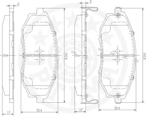 Optimal 12574 - Тормозные колодки, дисковые, комплект autospares.lv