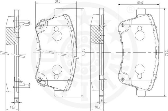 Optimal 12575 - Тормозные колодки, дисковые, комплект autospares.lv