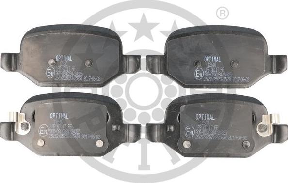 Optimal BP-12640 - Тормозные колодки, дисковые, комплект autospares.lv