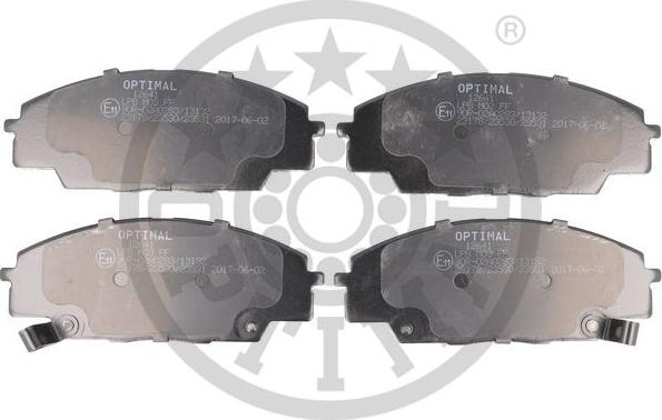 Optimal 12641 - Тормозные колодки, дисковые, комплект autospares.lv