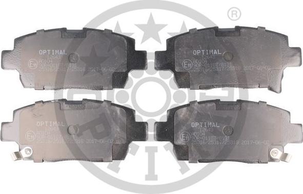 Optimal 12643 - Тормозные колодки, дисковые, комплект autospares.lv