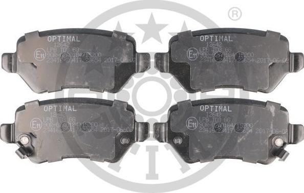 Optimal 12642 - Тормозные колодки, дисковые, комплект autospares.lv