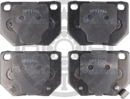 Optimal 12647 - Тормозные колодки, дисковые, комплект autospares.lv