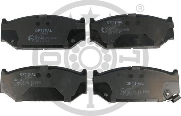 Optimal 12663 - Тормозные колодки, дисковые, комплект autospares.lv