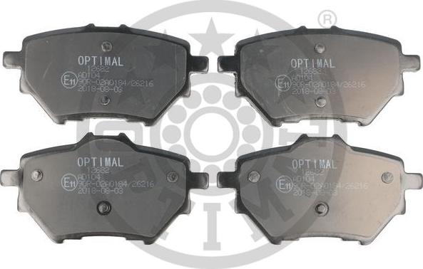 Optimal 12682 - Тормозные колодки, дисковые, комплект autospares.lv