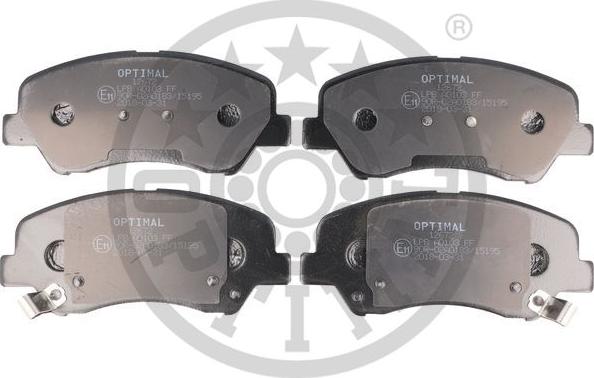 Optimal 12672 - Тормозные колодки, дисковые, комплект autospares.lv