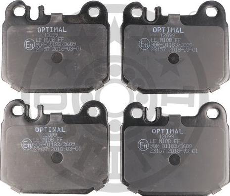 Optimal BP-12099 - Тормозные колодки, дисковые, комплект autospares.lv