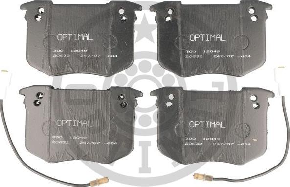Optimal 12049 - Тормозные колодки, дисковые, комплект autospares.lv