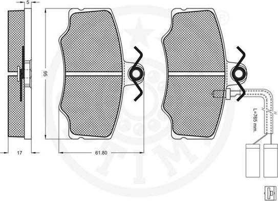 Optimal 12055 - Тормозные колодки, дисковые, комплект autospares.lv