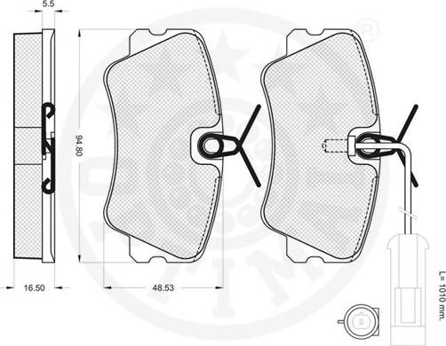 Optimal 12057 - Тормозные колодки, дисковые, комплект autospares.lv