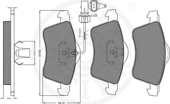 Optimal 12015 - Тормозные колодки, дисковые, комплект autospares.lv