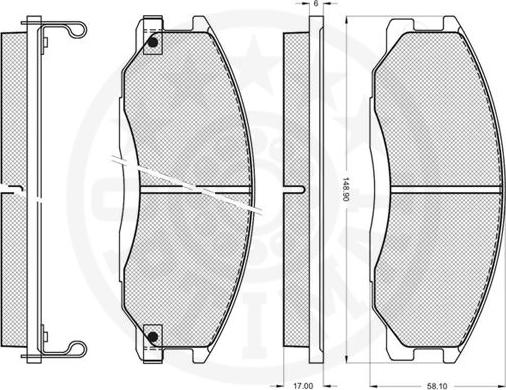 Optimal 12084 - Тормозные колодки, дисковые, комплект autospares.lv