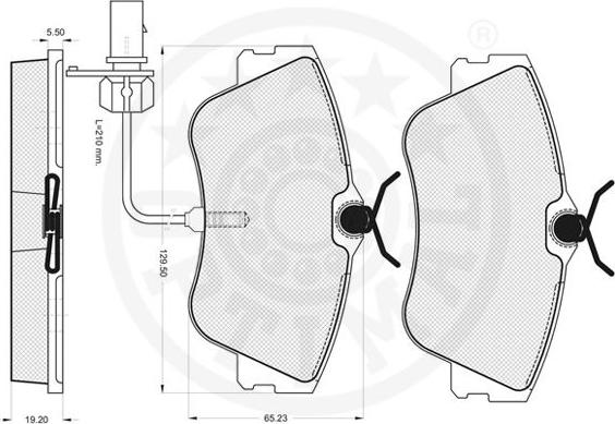 Optimal 12023 - Тормозные колодки, дисковые, комплект autospares.lv