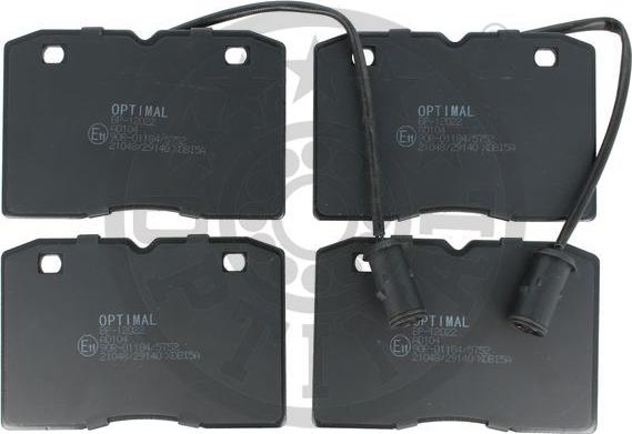 Optimal BP-12022 - Тормозные колодки, дисковые, комплект autospares.lv