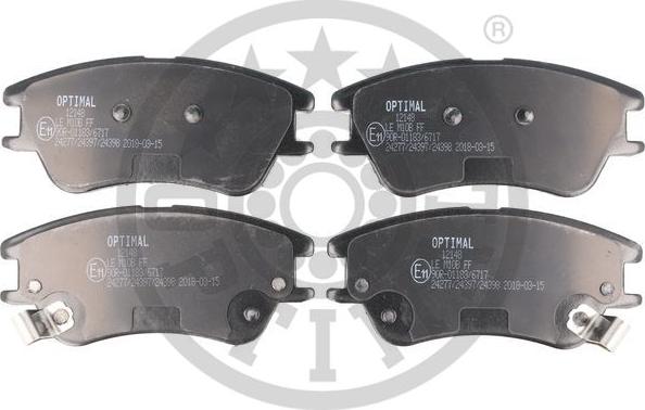 Optimal 12148 - Тормозные колодки, дисковые, комплект autospares.lv