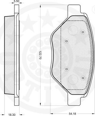 Optimal 12159 - Тормозные колодки, дисковые, комплект autospares.lv