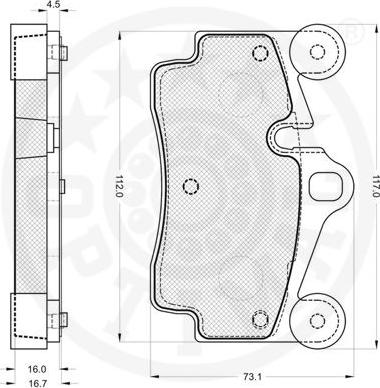 Optimal 12186 - Тормозные колодки, дисковые, комплект autospares.lv