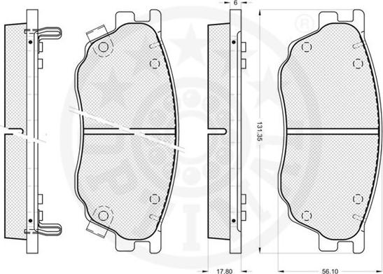 Optimal 12136 - Тормозные колодки, дисковые, комплект autospares.lv