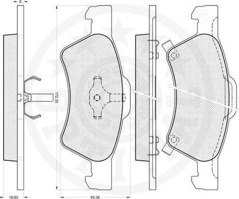 Optimal 12137 - Тормозные колодки, дисковые, комплект autospares.lv