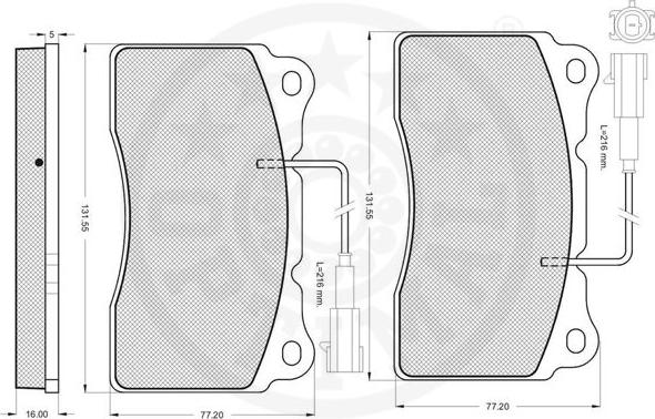 Optimal 12122 - Тормозные колодки, дисковые, комплект autospares.lv