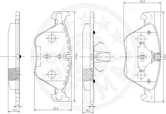 Optimal 12393 - Тормозные колодки, дисковые, комплект autospares.lv