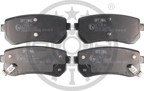 Optimal 12354 - Тормозные колодки, дисковые, комплект autospares.lv