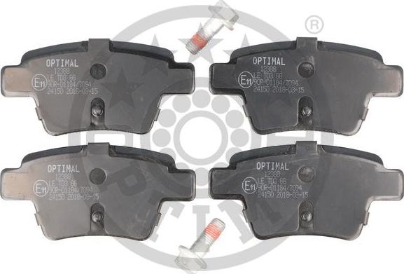 Optimal 12388 - Тормозные колодки, дисковые, комплект autospares.lv