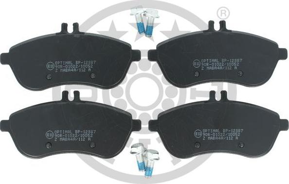 Optimal 12387 - Тормозные колодки, дисковые, комплект autospares.lv