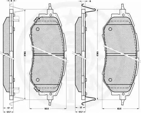 Optimal 12256 - Тормозные колодки, дисковые, комплект autospares.lv