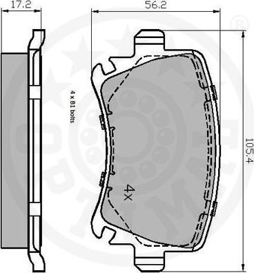 Optimal 12263 - Тормозные колодки, дисковые, комплект autospares.lv