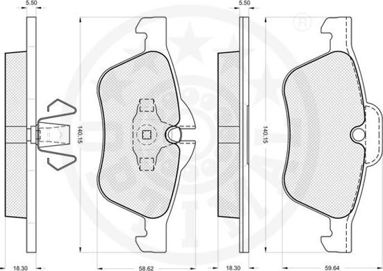 Optimal 86400 - Тормозные колодки, дисковые, комплект autospares.lv