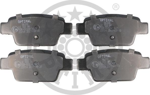 Optimal 86100 - Тормозные колодки, дисковые, комплект autospares.lv