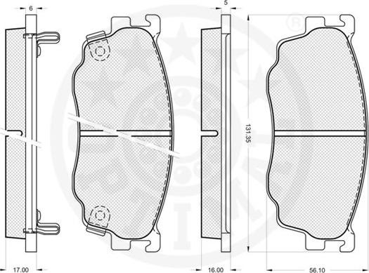 Optimal 80012 - Тормозные колодки, дисковые, комплект autospares.lv