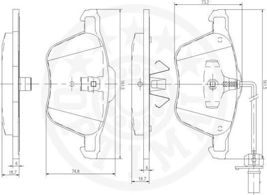 Optimal 83602 - Тормозные колодки, дисковые, комплект autospares.lv