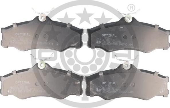 Optimal BP-09450 - Тормозные колодки, дисковые, комплект autospares.lv