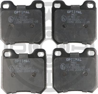 Optimal BP-09480 - Тормозные колодки, дисковые, комплект autospares.lv