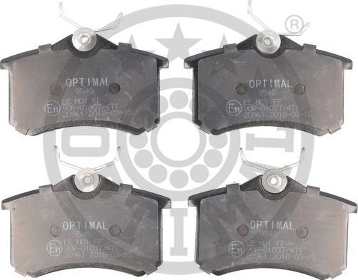 Optimal BP-09548 - Тормозные колодки, дисковые, комплект autospares.lv