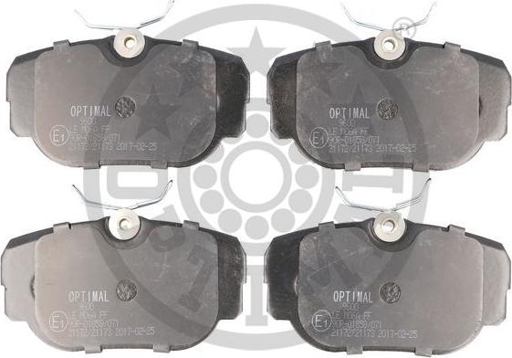 Optimal BP-09600 - Тормозные колодки, дисковые, комплект autospares.lv