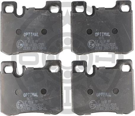 Optimal BP-09876 - Тормозные колодки, дисковые, комплект autospares.lv