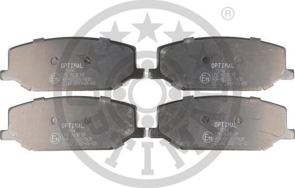 Optimal BP-09394 - Тормозные колодки, дисковые, комплект autospares.lv