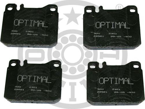 Optimal BP-02301 - Тормозные колодки, дисковые, комплект autospares.lv