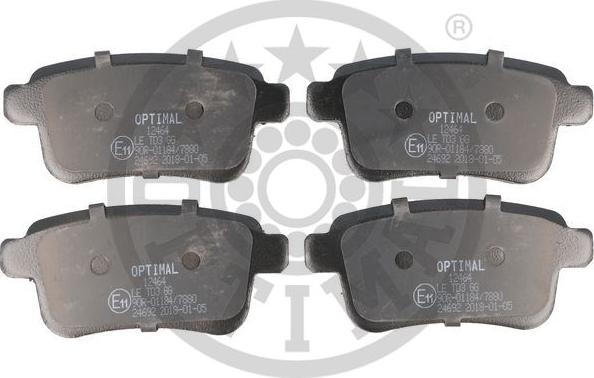 Optimal BP-12464 - Тормозные колодки, дисковые, комплект autospares.lv