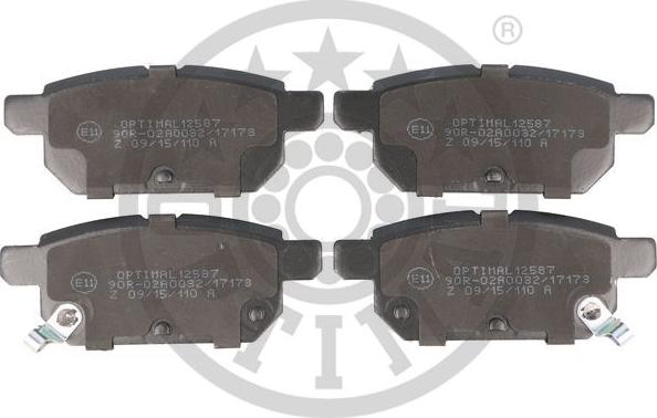 Optimal BP-12587 - Тормозные колодки, дисковые, комплект autospares.lv