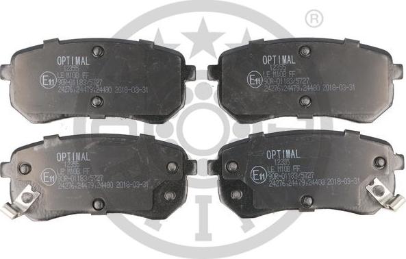 Optimal BP-12355 - Тормозные колодки, дисковые, комплект autospares.lv